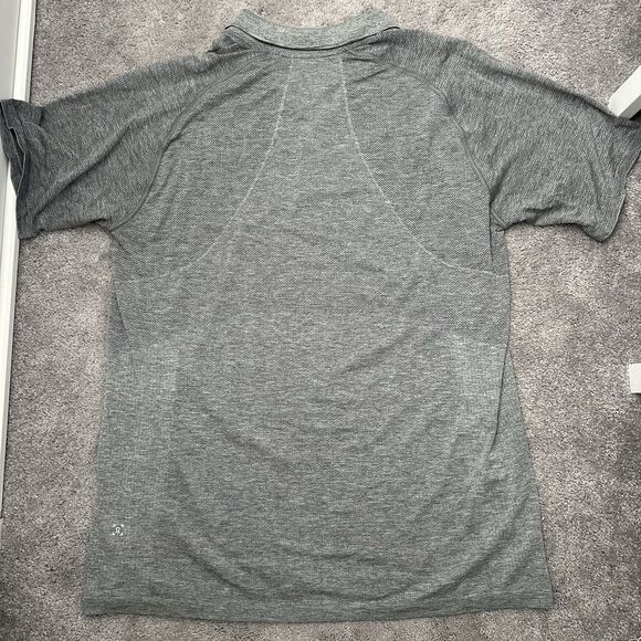 Lululemon Metal Vent Tech Polo Short Sleeve XXL/2XL Grey Mesh Golf Casual Work - Picture 6 of 8